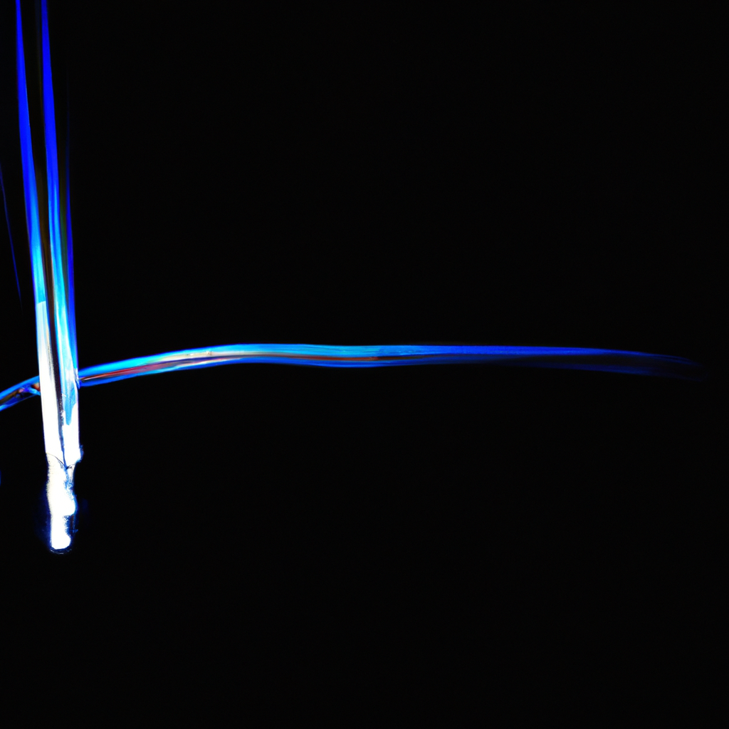 Abstract blue accent lines on dark background