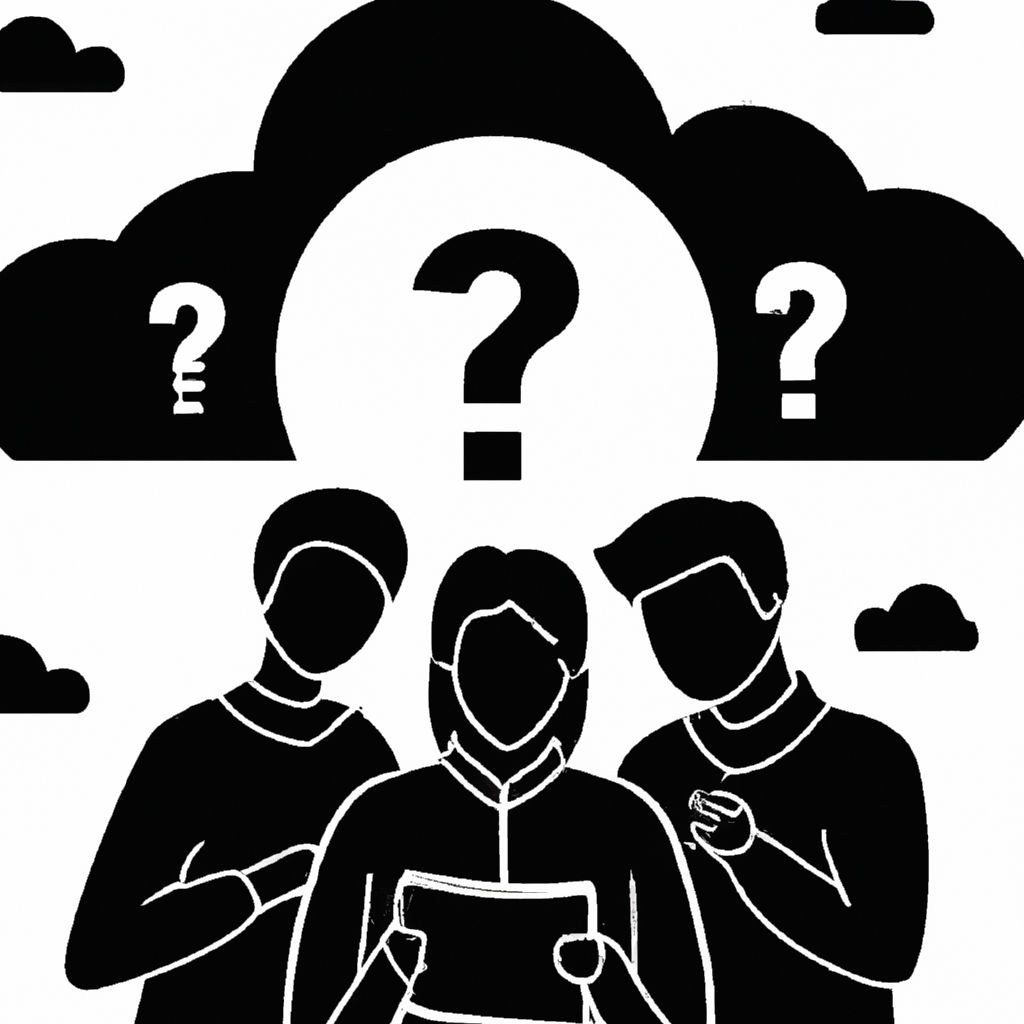 Minimalist illustration of people discussing questions with chat bubbles in light and dark theme